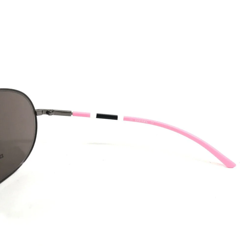 Diesel Kids Sunglasses DS0015 KD6 Gray Pink Round Frames with Purple Lenses
